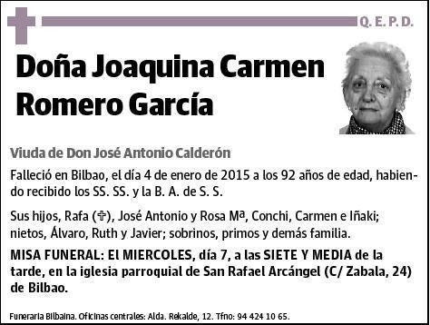 ROMERO GARCIA,JOAQUINA CARMEN