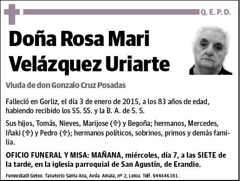 VELAZQUEZ URIARTE,ROSA MARI