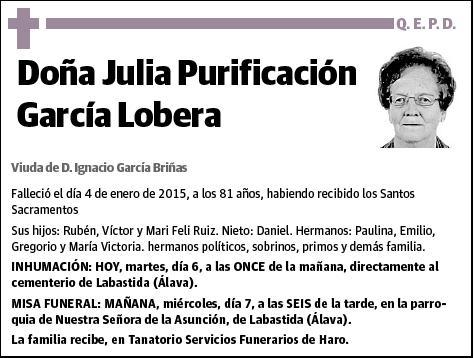 GARCIA LOBERA,JULIA PURIFICACION