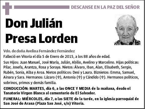 PRESA LORDEN,JULIAN