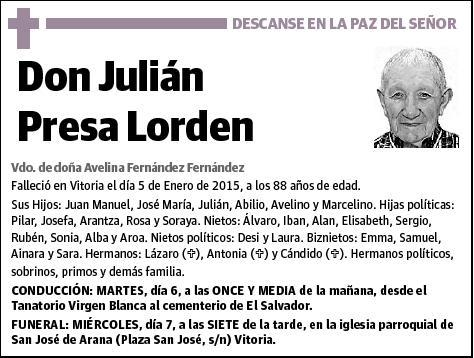 PRESA LORDEN,JULIAN