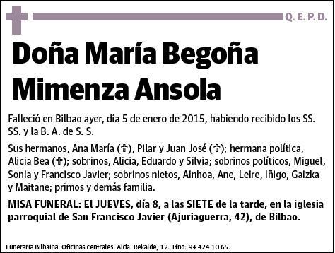 MIMENZA ANSOLA,MARIA BEGOÑA