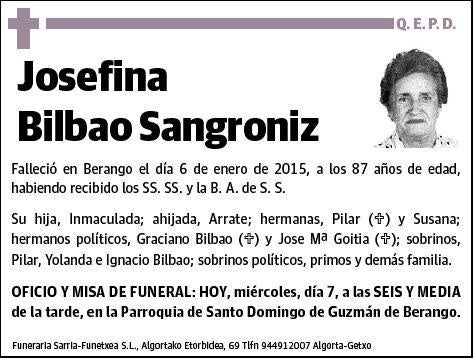 BILBAO SANGRONIZ,JOSEFINA