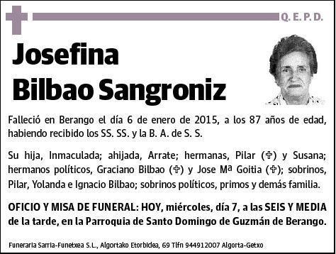 BILBAO SANGRONIZ,JOSEFINA