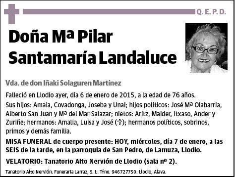 SANTAMARIA LANDALUCE,Mª PILAR