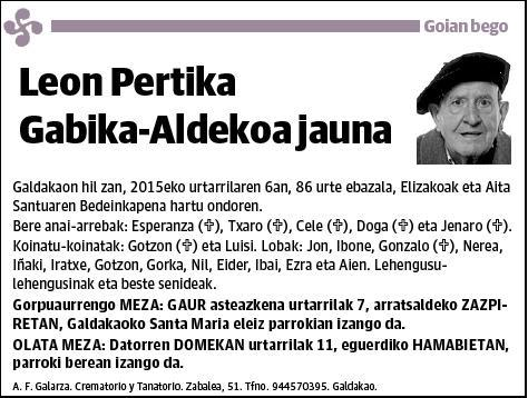 PERTIKA GABIKA- ALDEKOA,LEON