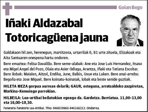 ALDAZABAL TOTORICAGÜENA,IÑAKI