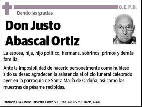 ABASCAL ORTIZ,JUSTO