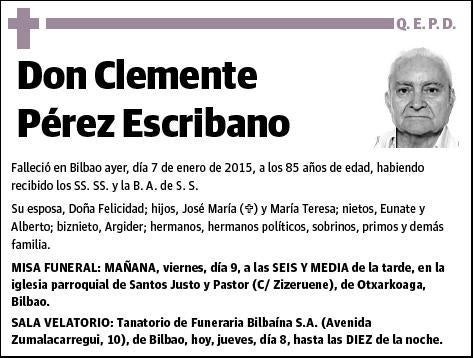 PEREZ ESCRIBANO,CLEMENTE