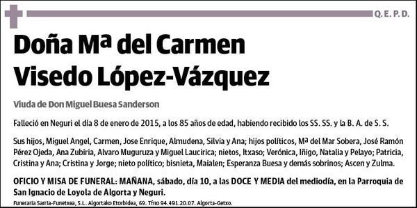 VISEDO LOPEZ- VAZQUEZ,Mª DEL CARMEN