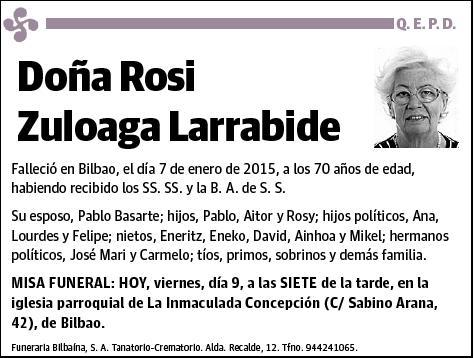 ZULOAGA LARRABIDE,ROSI