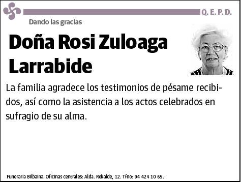 ZULOAGA LARRABIDE,ROSI