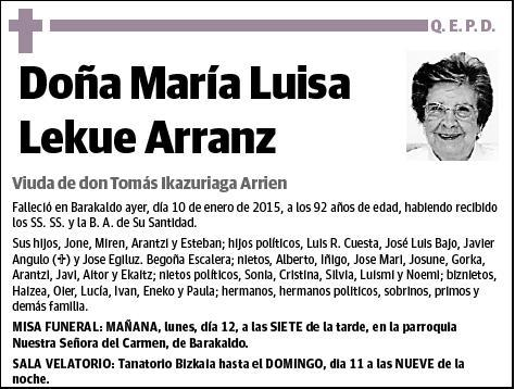 LEKUE ARRANZ,MARIA LUISA