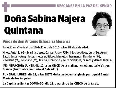 NAJERA QUINTANA,SABINA