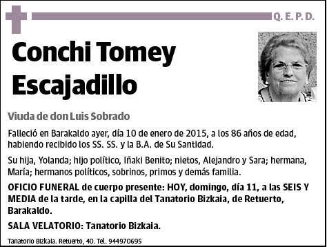 TOMEY ESCAJADILLO,CONCHI