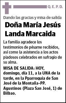 LANDA MARCAIDA,MARIA JESUS