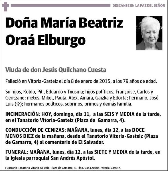 ORAA ELBURGO,MARIA BEATRIZ