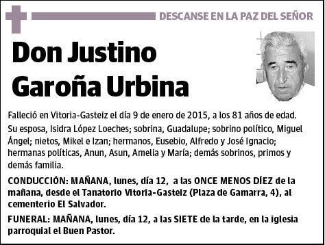 GAROÑA URBINA,JUSTINO