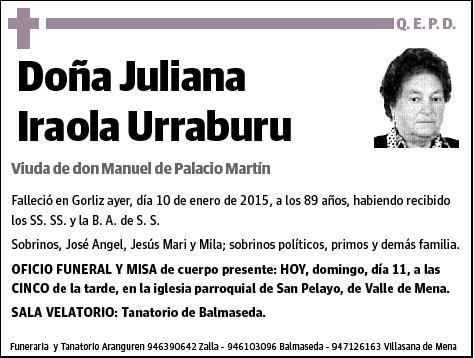 IRAOLA URRABURU,JULIANA