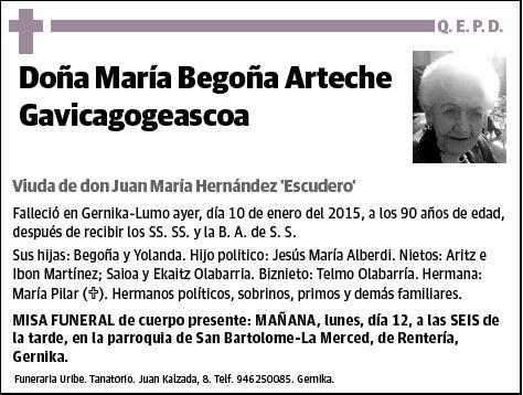 ARTECHE GAVICAGOEASCOA,MARIA BEGOÑA