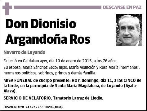 ARGANDOÑA ROS,DIONISIO