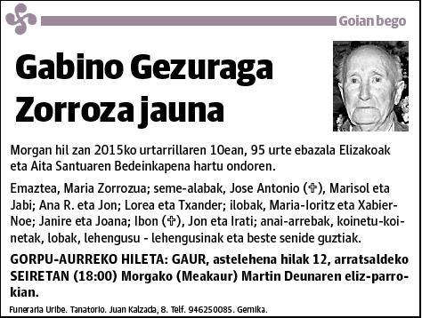 GEZURAGA ZORROZA,GABINO