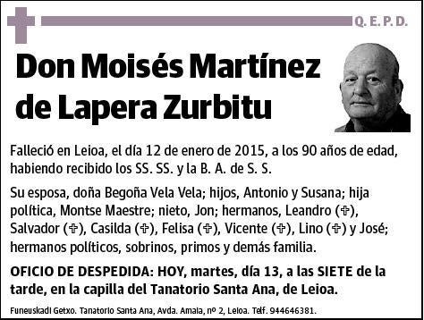 MARTINEZ DE LAPERA ZURBITU,MOISES