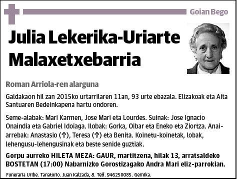 LEKERIKA-URIARTE MALAXETXEBARRIA,JULIA