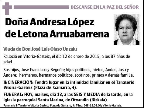 LOPEZ DE LETONA ARRUABARRENA,ANDRESA