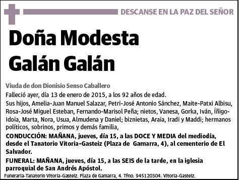 GALAN GALAN,MODESTA