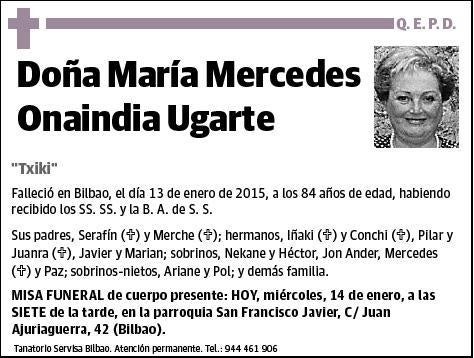 ONAINDIA UGARTE,MARIA MERCEDES