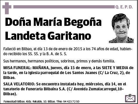 LANDETA GARITANO,MARIA BEGOÑA