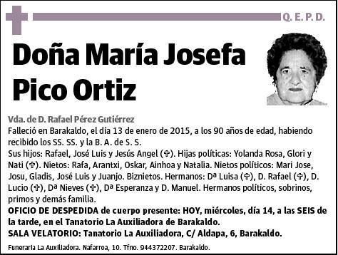 PICO ORTIZ,MARIA JOSEFA