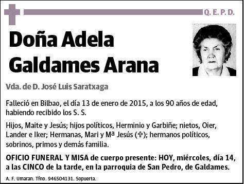 GALDAMES ARANA,ADELA