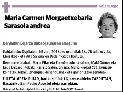 MORGAETXEBARRIA SARASOLA,MARIA CARMEN