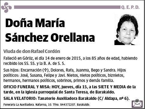 SANCHEZ ORELLANA,MARIA