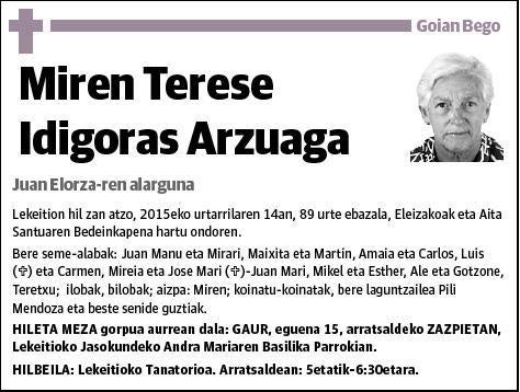 IDIGORAS ARZUAGA,MIREN TERESE