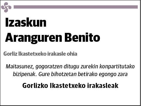 ARANGUREN BENITO,IZASKUN