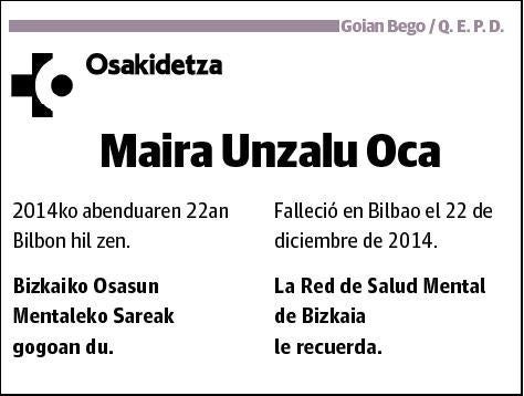 UNZALU OCA,MAIRA