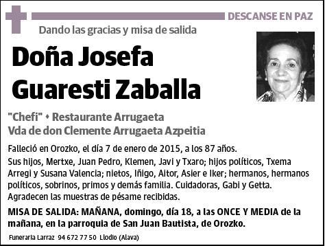 GUARESTI ZABALLA,JOSEFA