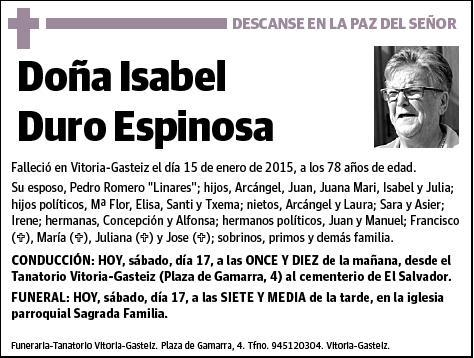 DURO ESPINOSA,ISABEL