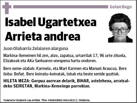 UGARTETXEA ARRIETA,ISABEL