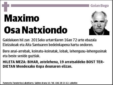 OSA NATXIONDO,MAXIMO