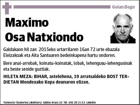 OSA NATXIONDO,MAXIMO