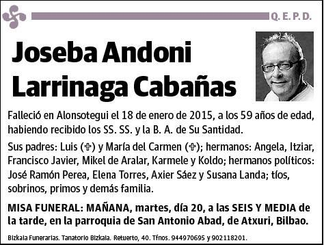 LARRINAGA CABAÑAS,JOSEBA ANDONI