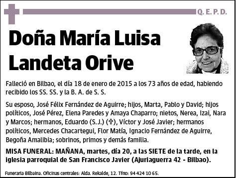 LANDETA ORIVE,MARIA LUISA