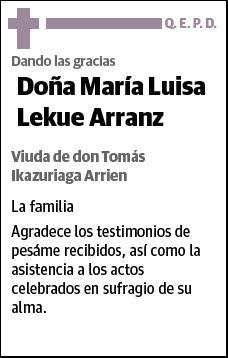 LEKUE ARRANZ,MARIA LUISA