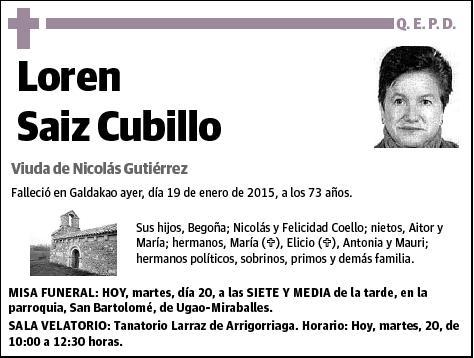 SAIZ CUBILLO,LOREN