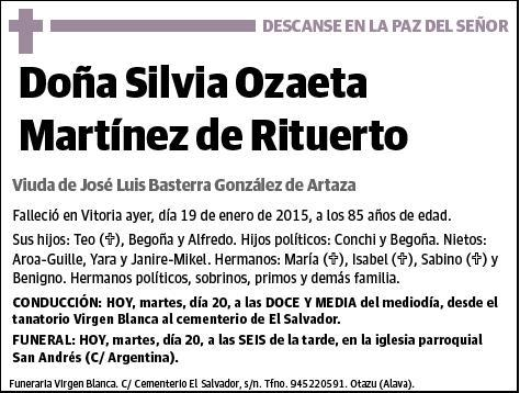 OZAETA MARTINEZ DE RITUERTO,SILVIA