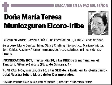 MUNIOZGUREN ELCORO- IRIBE,MARIA TERESA